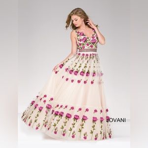 Jovani Blossoms A Line Tulle Prom Bridal and Formal Dress